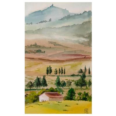 Paisaje con acuarela